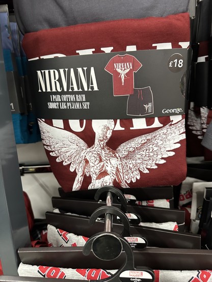 Picture of a pair of red and black Nirvana In Utero Pyjamas