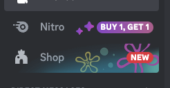 Screenshot of discord, promoting their shop and 