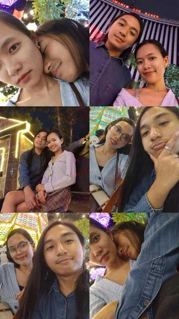 Collage, me and girlfriend posing around Meralco's Liwanag Park