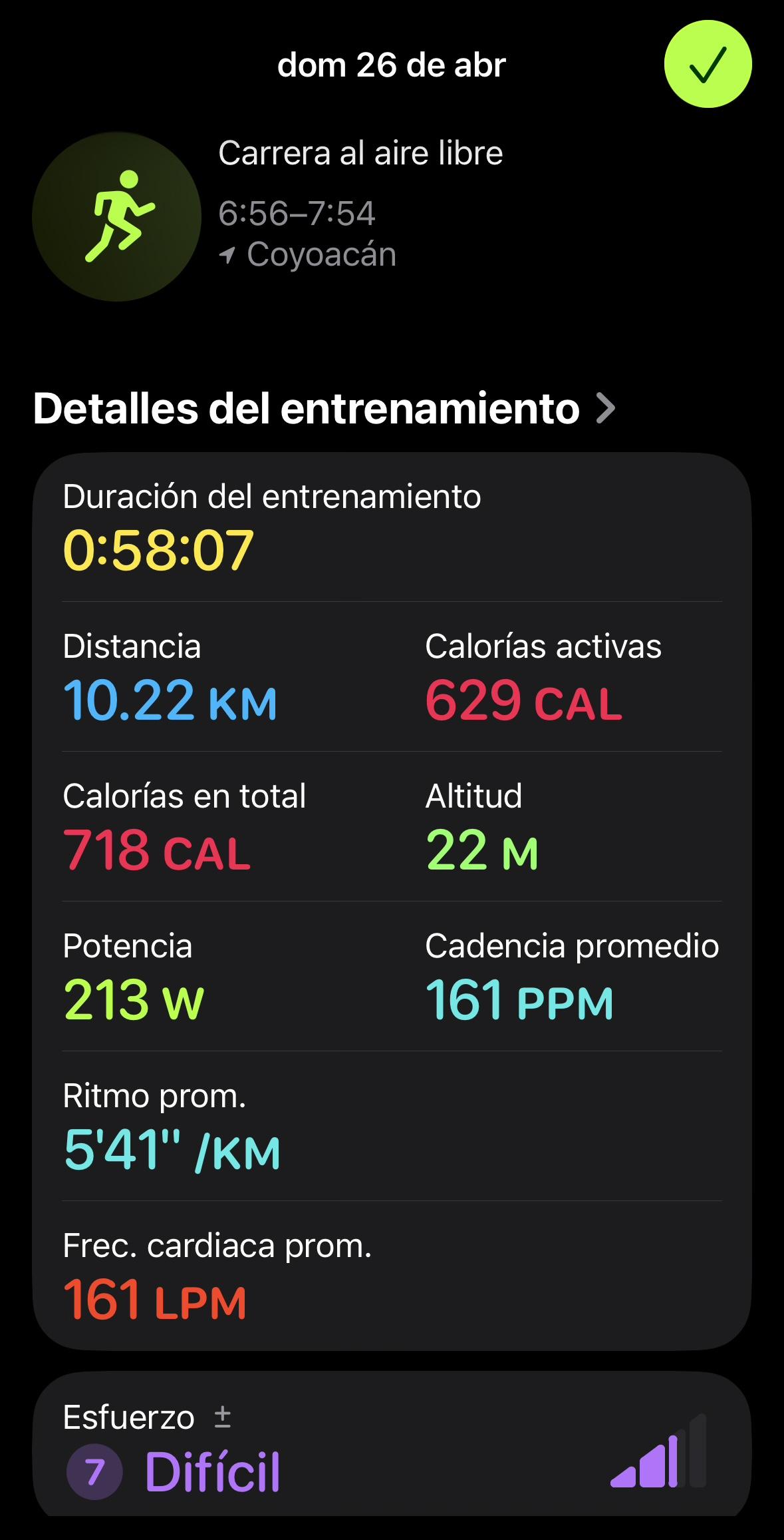 Apple Fitness screenshot showing my workout stats.