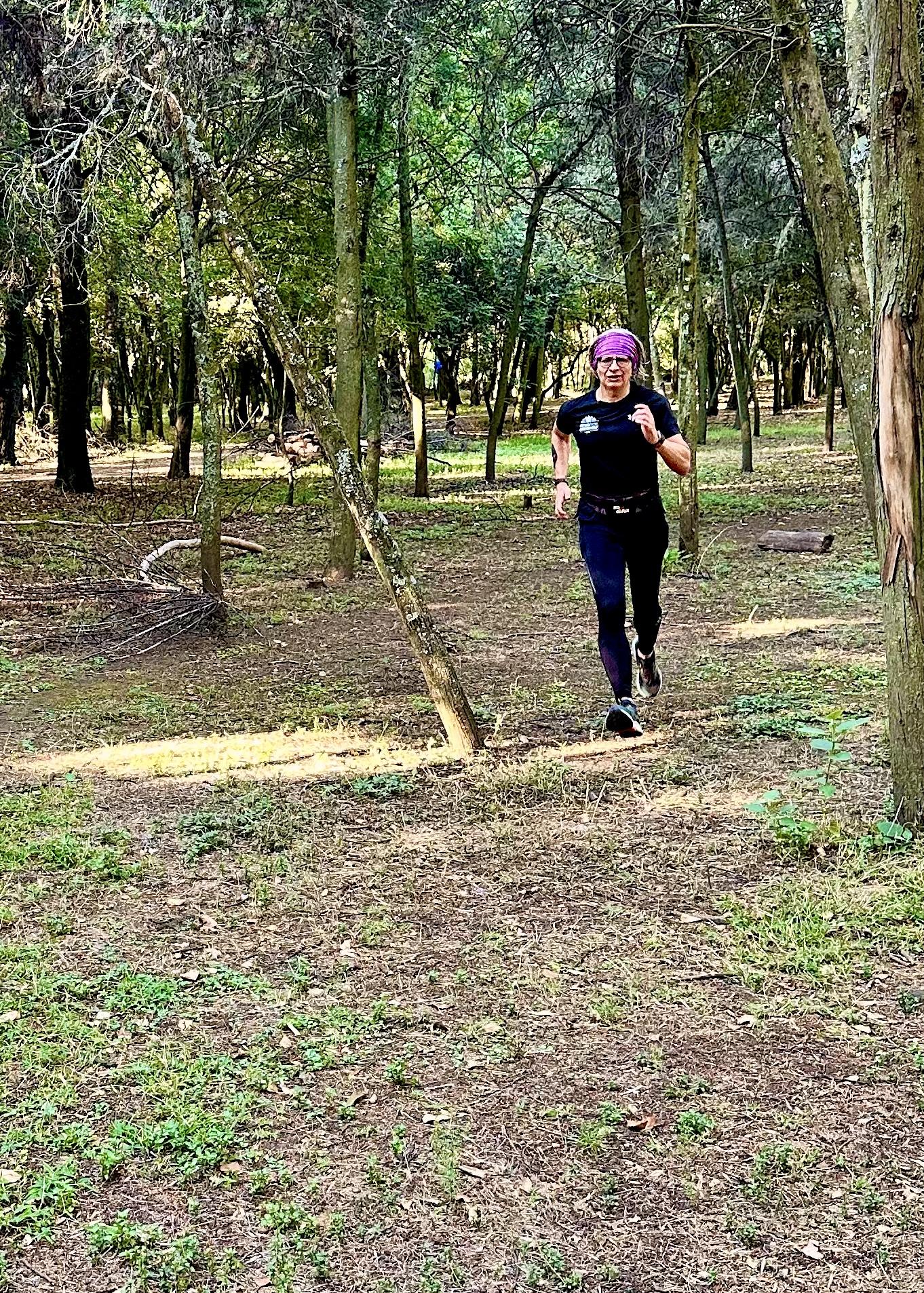 Caught running among the trees.