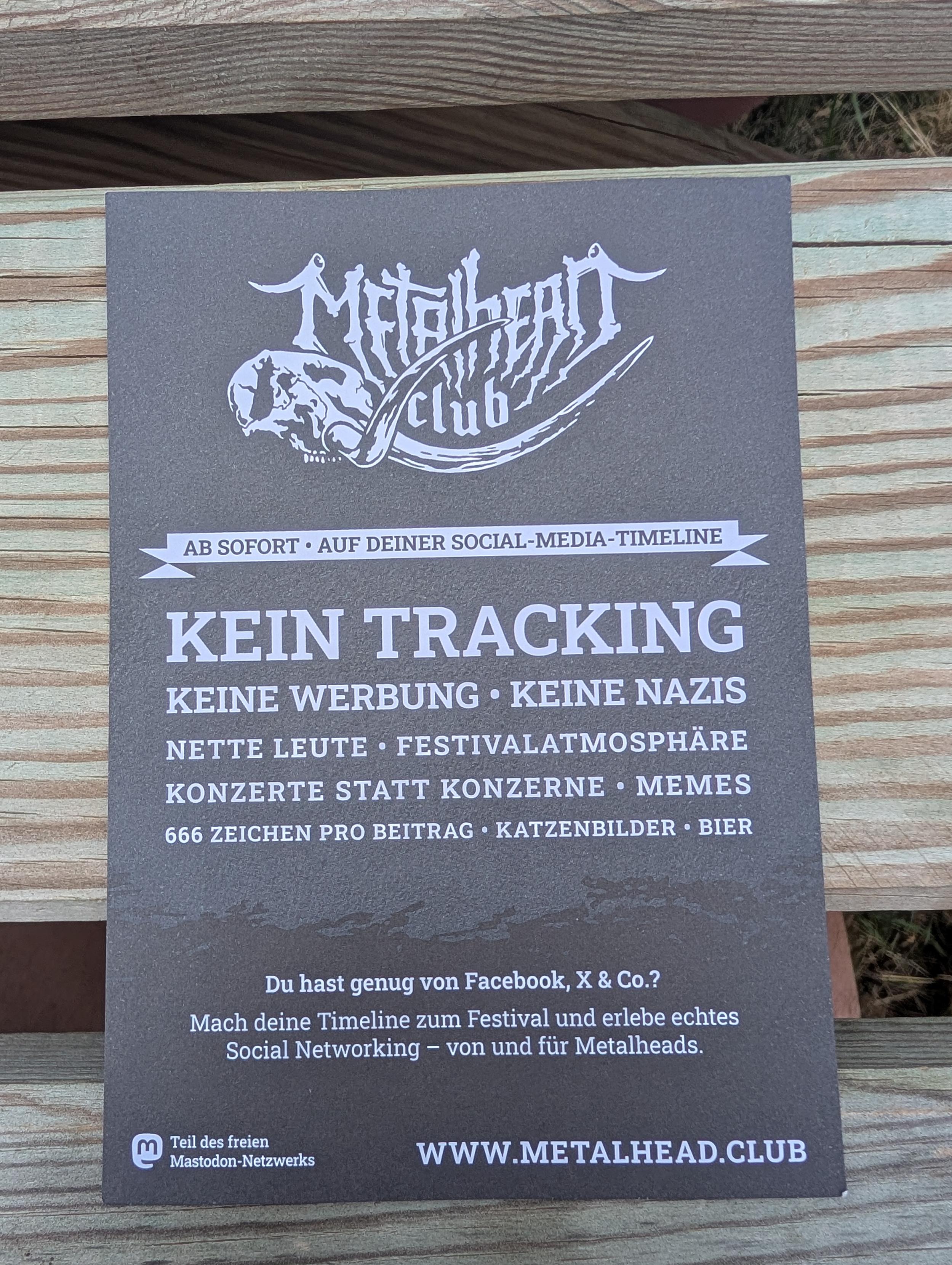 Yay, metalhead.club Werbung auf dem Rockharz